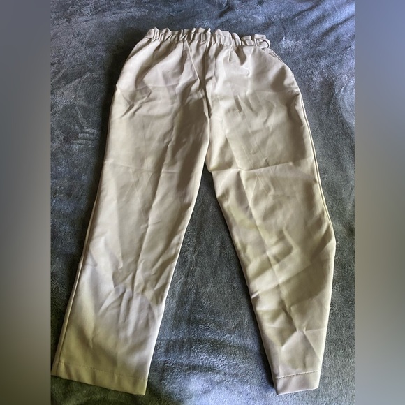 BAGATELLE COLLECTION Bone Paperbag Waist Pants Sz L - Picture 7 of 13